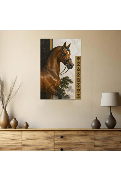 SND لوحة قماشية بتصميم الفن النجدي مع برواز خشبي مخفي