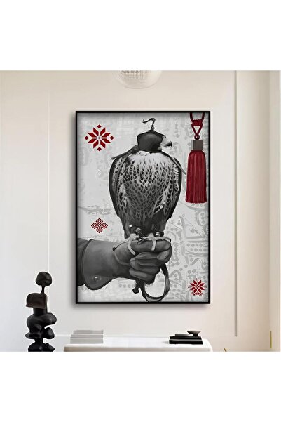 Marktna لوحة قماشية بتصميم الفن النجدي مع برواز فضي مجوف