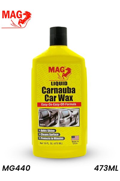 MAG Liquid Carnauba Car Wax, Easy-On Easy-Off Formula, Adds Shine, Cleans & Protects Car Paint 473ml