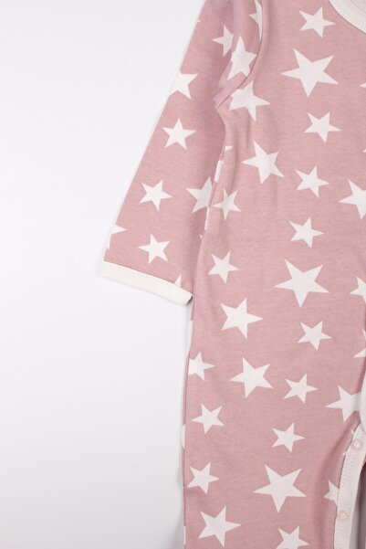 Mini Ropa Star Patterned Baby Romper with Booties and Hat