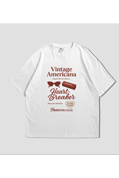 Marco Fresco Tricou oversize unisex cu imprimeu vintage Americana