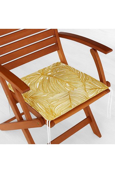 güzelmağaza Leaf Pattern Digital Printing Double Sided Sponge Zippered 2-Piece Chair Cushion