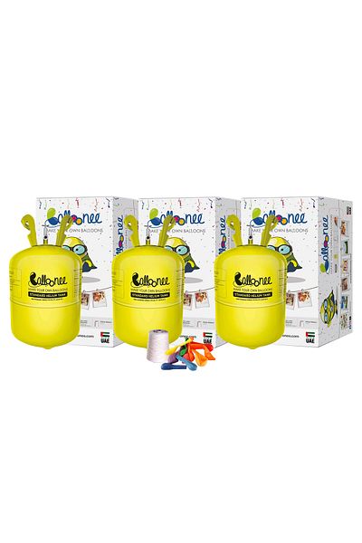 Balloonee Standard Disposable Helium Party Kit - Pack of 3