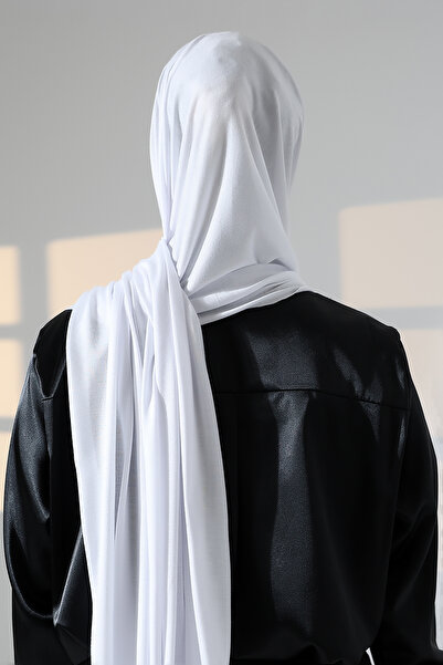 ihvan online Ready-Made Practical Snap-On Lycra Combed Cotton Hijab Shawl - White