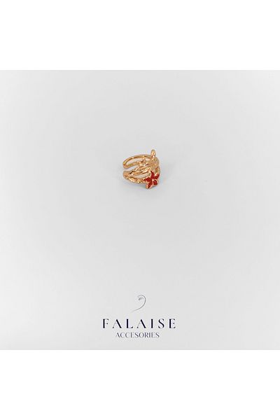 Falaise Accessories FLOWER DETAILED CHICKDRY EARRING - RED