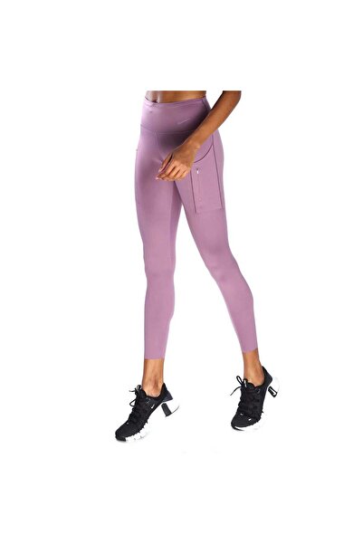 Nike Dri-Fit Go Yüksek Bel Toparlayıcı Sıkı Kumaş Kadın Koşu Tayt (Blue Sportswear )