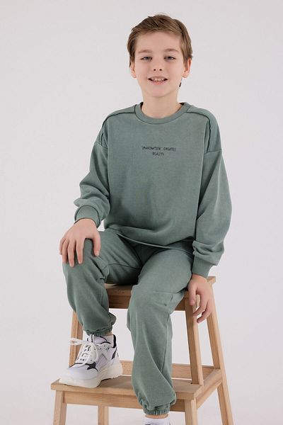 Rolypoly Boy's Green Tracksuit Set