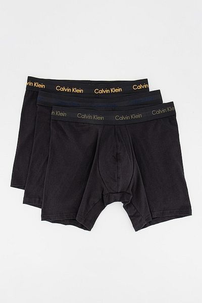 Calvin Klein Set of Boxers with Logo - 3 pairs, Burnt Black, Ochre Brown, Size M