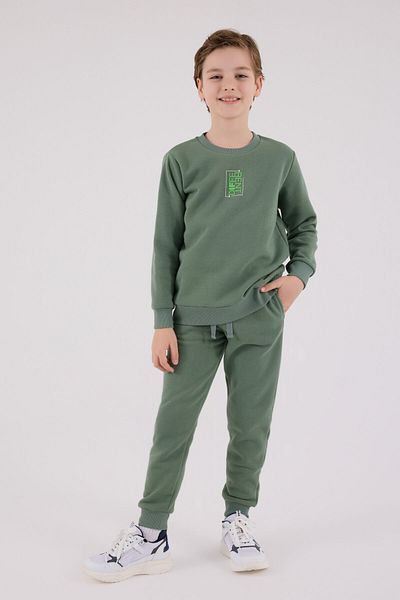 Rolypoly Boy's Green Tracksuit Set
