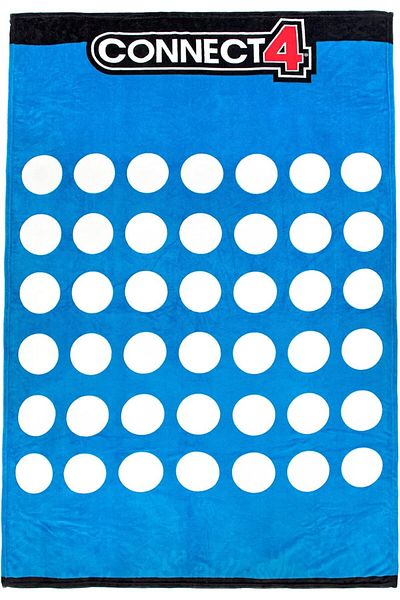 Hasbro Connect 4 Game Blanket - 3 Piece Set Includes Plush Blanket, Discs, & Storage Bag
