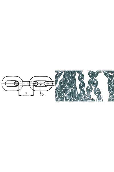 GFN Lanț galvanizat calibrat GFN, 25 m, diametru 6 mm, uz general