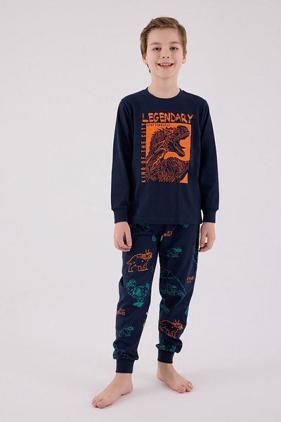 Rolypoly Boy's Navy Blue Pajama Set