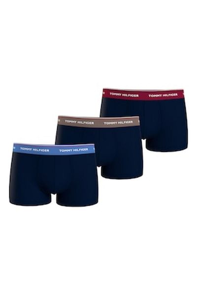 Tommy Hilfiger Set de boxeri cu bandă cu logo în talie - 3 perechi, Turcoaz, Albastru ultramarin, XL