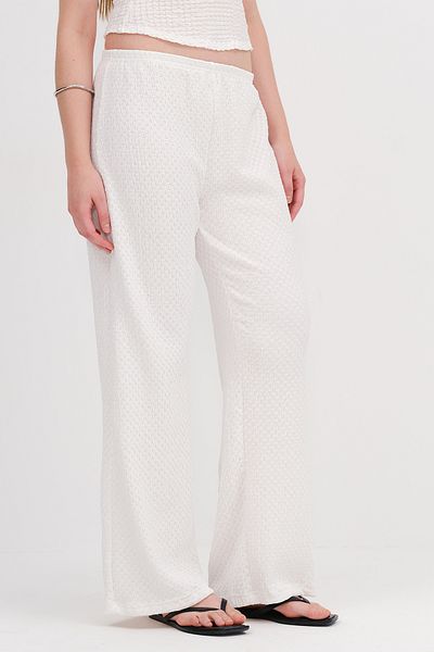 Addax Textured Trousers with Elastic Waist Pn0546-L6