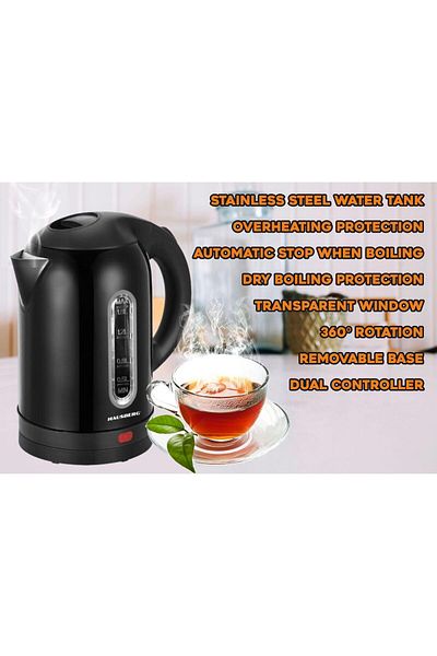 Hausberg Electric kettle HB-3621NG, 1800 W, 1.8 liters, 360 degree rotation, removable base, black