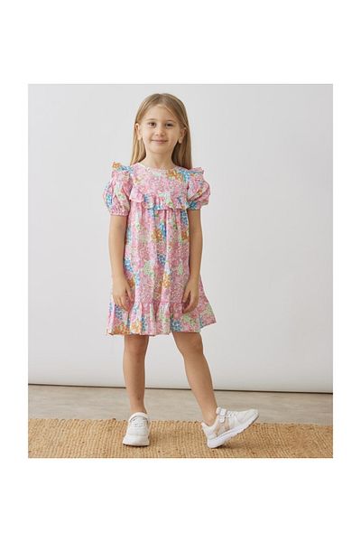 CİCHLİD Girl's Flower Patterned Dress