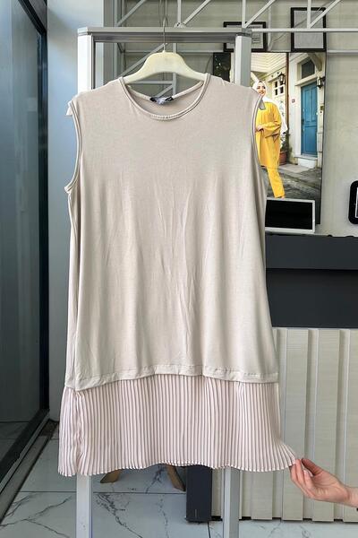 dubai showroom Altı Pileli İçlik Bej