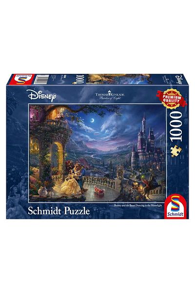 Schmidt Puzzle - Thomas Kinkade: The Beauty and the Beast, Dancing in the Moonlight, 1000 piese