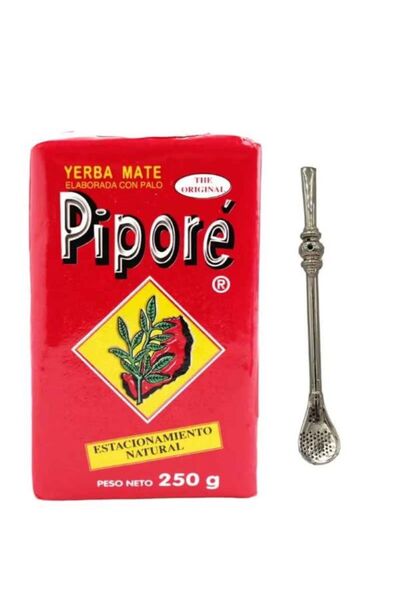 PİPORE متة يبرا 250 جرام مع ماصة بفلتر لشرب المتة