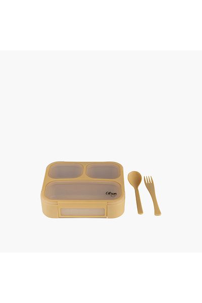 Citron Solid Lunch Box with Spoon and Fork