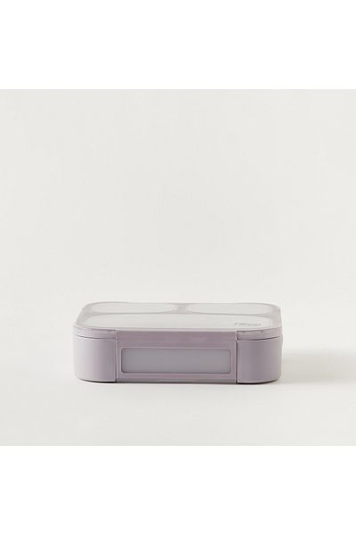 Citron Sectioned Lunch Box with Fork and Spoon