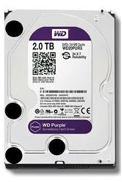 Western Wd 2Tb Purple 3.5" 5400 Rpm Sata 3 Wd23purz Güvenlik Hdd 7-24 Harddisk