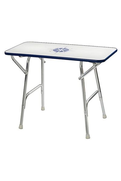 OSCULATI High-Quality Round Table, 60 cm Diameter, Anodized Aluminum Frame, White Verzalit Top, 16 mm Thickne