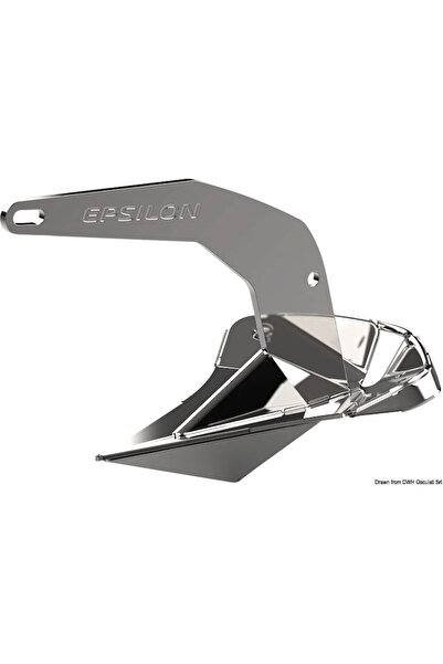 OSCULATI Epsilon Anchor, 25 Kg, Galvanized Steel, for Bodies Up to 12 Meters, Silver+Blue