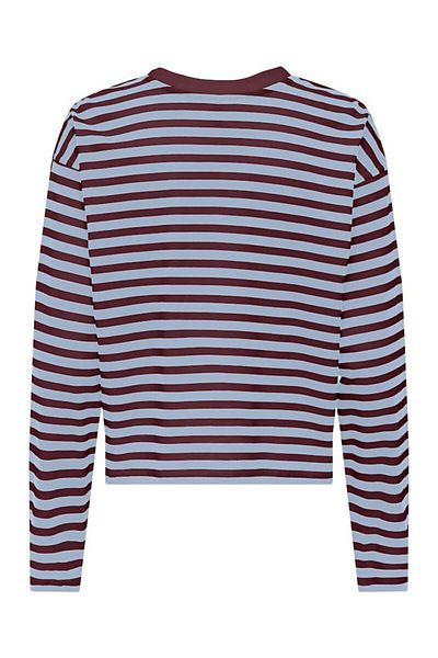 ONLY Women's Burgundy Onllivina L/S O-Neck Stripe Top Jrs Sweatshirt 15359682-Cabernet
