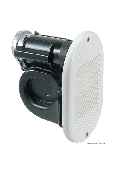 OSCULATI Claxon electropneumatic Hurricane 12V, cadru cromat, 120dB la 1m, 18A, fără cabluri pentru furtun de aer