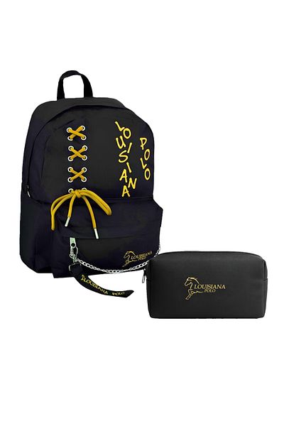 louisiana polo School Set – Backpack + Pen Holder Yellow 1141
