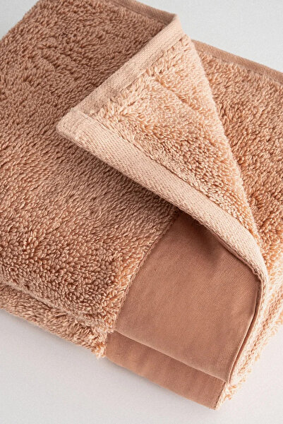 Ecocotton Pure Cotton Brown Cloth Border 100% Organic Cotton Set of 2 Hand Towels - 30*50 cm