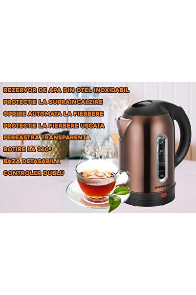 Hausberg Electric kettle HB-3621CU, 1800 W, 1.8 liters, 360 degree rotation, removable base, copper