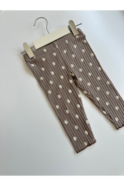 DECO Polka Dot Ribbed Baby Girl Leggings Double Set