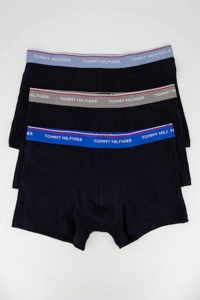 Tommy Hilfiger , Set of Boxers with Logo Waistband - 3 Pairs, Grey, Navy, L
