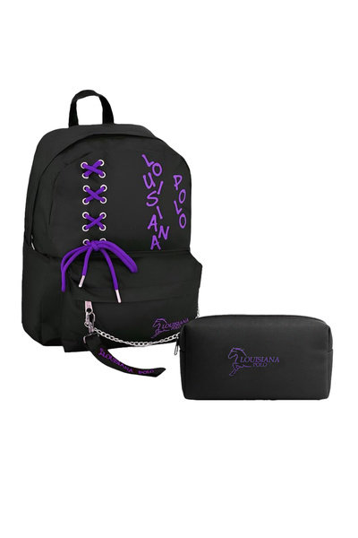 louisiana polo طقم مدرسي – حقيبة ظهر + حامل قلم بنفسجي 1141