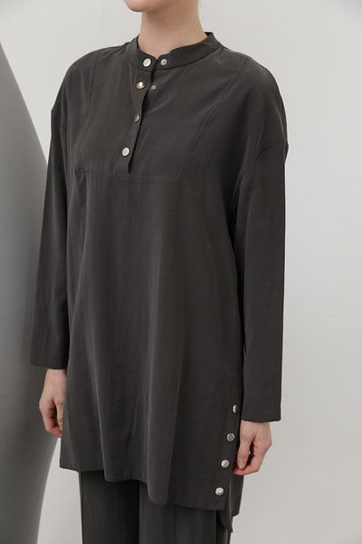 Puane Women's Hijab Cotton Double Suit with Snap Detail