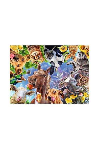 RAVENSBURGER Puzzle - Portrait With Animals, 200 pieces XXL