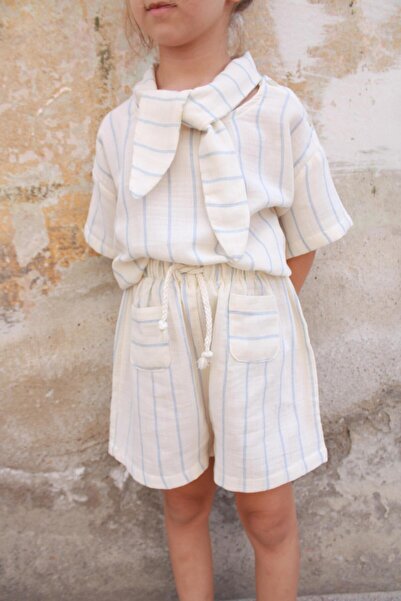 Oh La La Koala For Little Ones Set de sus și de jos cu guler cu dungi albastre