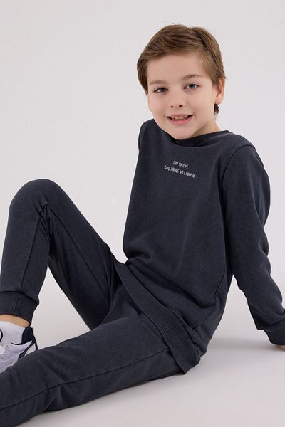 Rolypoly Boy's Gray Tracksuit Set