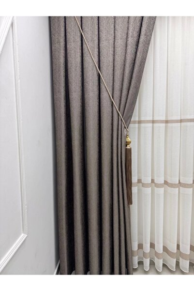NİVEMESHOME ELIS TOPRAK FON CURTAIN 1/3 CURTAIN APM