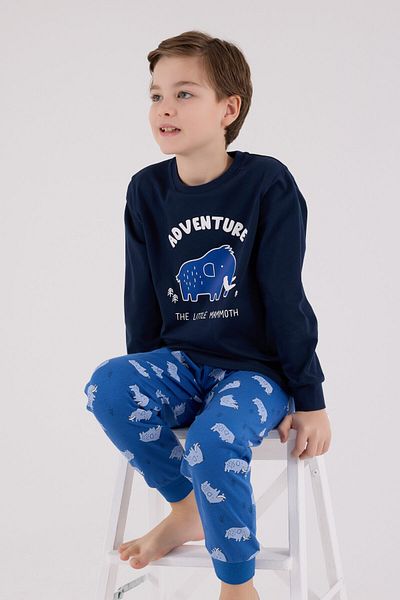 Rolypoly Boy's Navy Blue Pajama Set