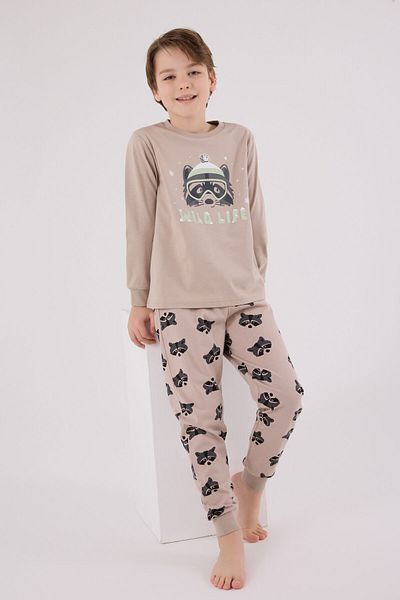 Rolypoly Set pijamale maro pentru băiat