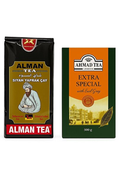 Hepyek ALMAN & AHMAD Tea 2’li Siyah Yaprak Çay Seti – 2x500g (Bergamot Aromalı)