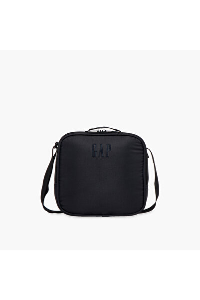 GAP Solid Lunch Bag with Adjustable Strap and Zip Closure