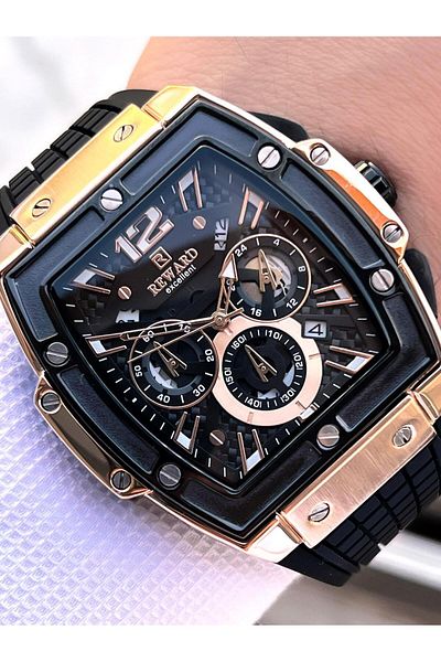Reward Silicone Cord Inner Functions Active 5 Atm Water Resistant Men's Wrist Watch Vs.Blkt.0506