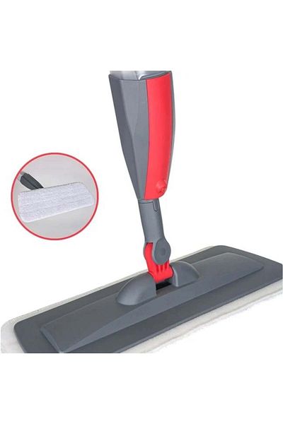 divendi-ro Mop cu coadă, cu rezervor de apă, aluminiu, dimensiune 117 cm, roșu-gri