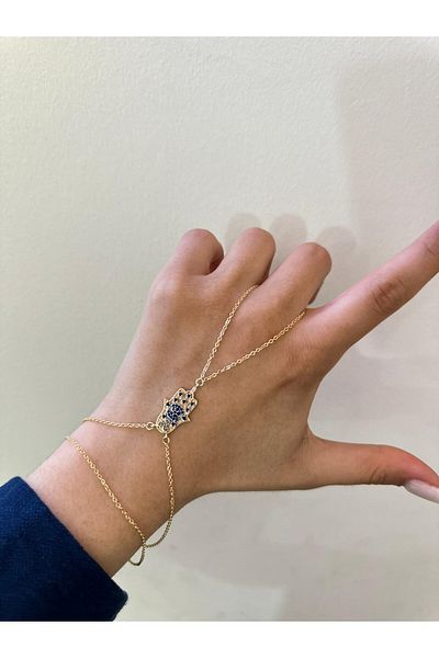 MyladyAccessoriess تفاصيل حجر الزركون الأزرق فاطمة الأم شاهمران