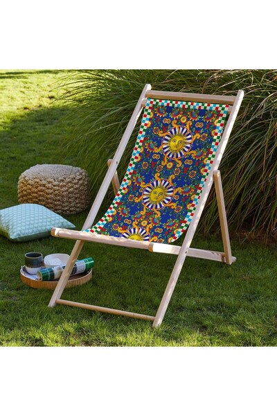 Orlenda Pufaloji Renkli Katlanabilir Şezlong