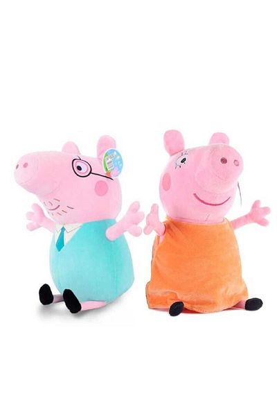 Picodino Set of 2 Plush Toys Peppa Pig Musical Dad and Mother, 25 cm